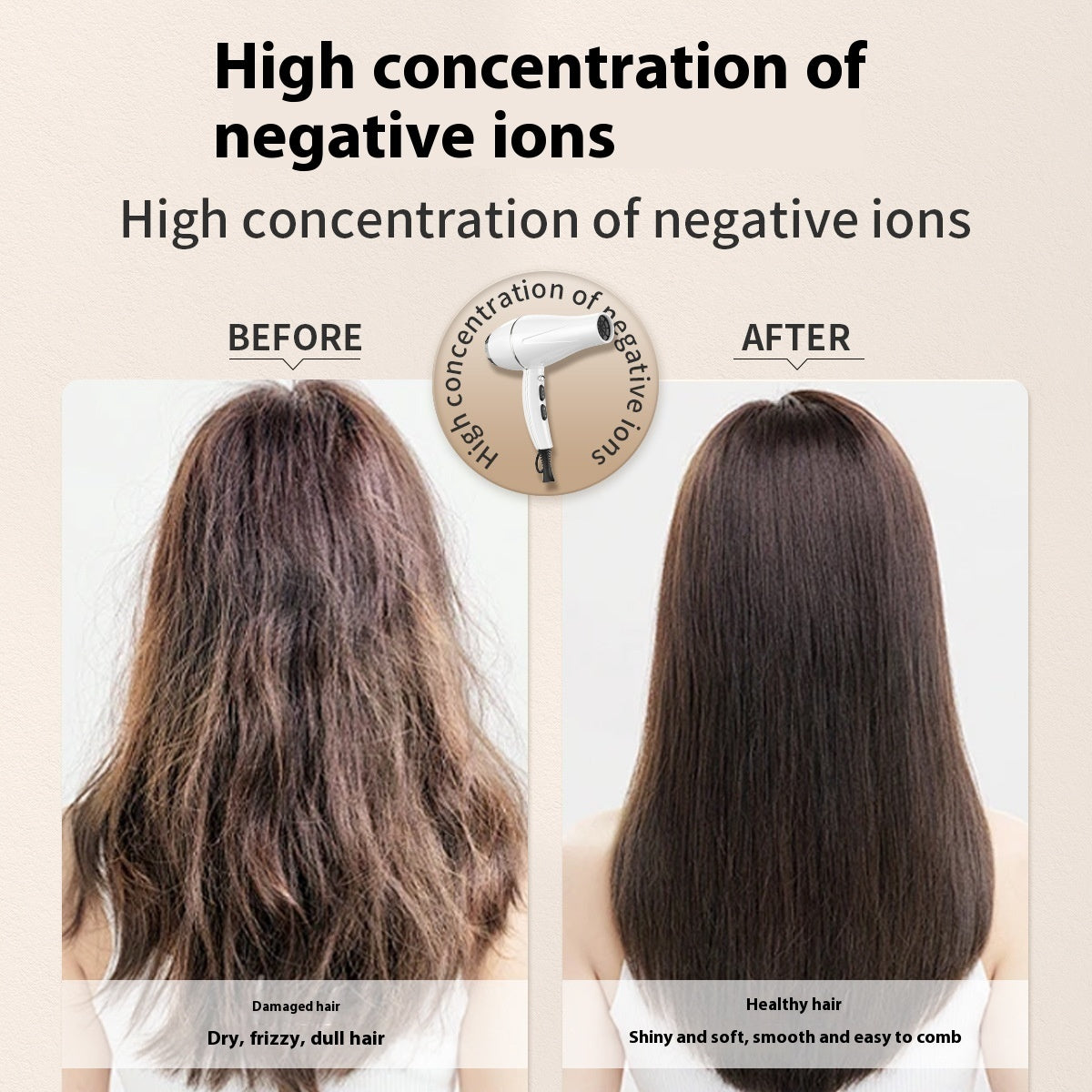 2300W High-power Constant Temperature Anion Does Not Hurt Power Generation Hair Dryer