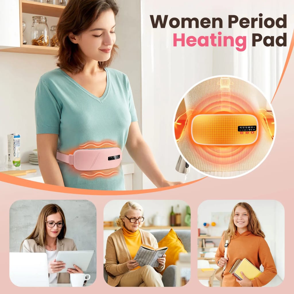 5 Modes Electric Heating Vibration Waist Massage Belt Smart Warm Palace Women Menstrual Heating Pad for for Cramps Period Relief - AliExpress 66