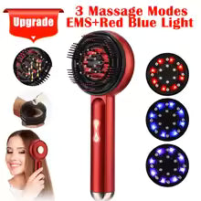Electric Vibration Massage Comb Red Light Therapy Hair Growth Massage Scalp Brush Anti Hair Loss Liquid Oil Applicator Hair