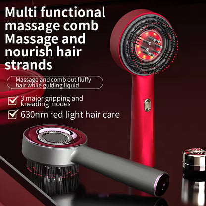 Electric Vibration Massage Comb Red Light Therapy Hair Growth Massage Scalp Brush Anti Hair Loss Liquid Oil Applicator Hair